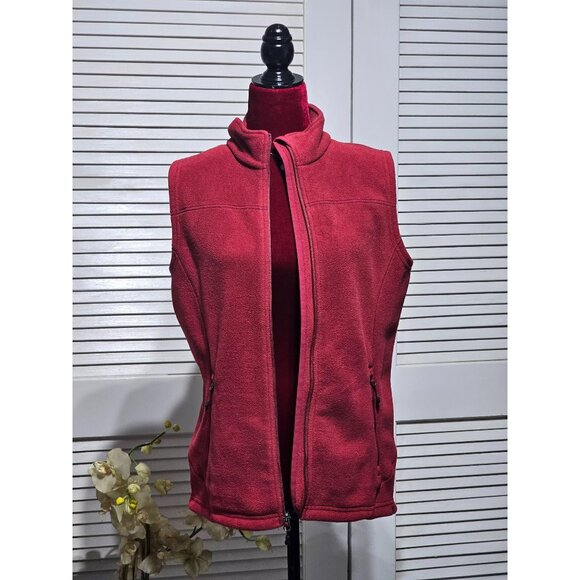 Eastern Mountain Sports Women's Red Polartec Fleece Vest Full Zip Size M 2988 - Picture 5 of 11